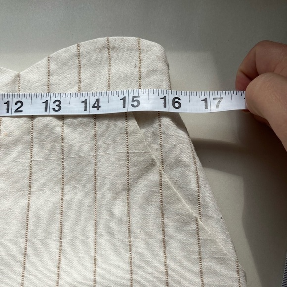 altar'd state Linen Blend Striped Mini Skirt Sz M Scalloped Hem Button Up Front - Picture 6 of 7